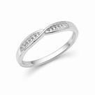 Anel em Prata 925 Torção com Zirconias - Joia Elegante para Compromisso