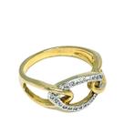 Anel Enlaces Cravejado Zirconias Banho Ouro 18k 534 Anel Enlaces Cravejado Zirconias Banho Ouro 18k 534
