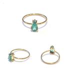 Anel Esmeralda Gota Geometrico Natural Pedra Verde 7x5mm Feminino Ouro 18k E03CTK240 Anel Esmeralda Gota Geometrico Natural Pedra Verde 7x5mm Feminino Ouro 18k E03CTK240
