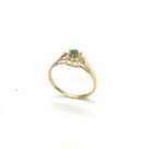 Anel Esmeralda Pedra Verde Formatura Ouro 18k e Diamante Natural k380