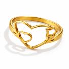 Anel Estrela Coração Banhado Ouro 18k Casual Elegante Presente Tradicional 2mm