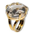 Anel Estrela de Davi ou Selo de Salomao Pedra Cristal Anel Montado na Garra Dourado Anel Estrela de Davi ou Selo de Salomao Pedra Cristal Anel Montado na Garra Dourado