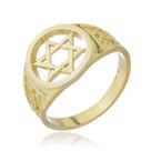 Anel Estrela De Davi Ouro Amarelo 18 Kl Mod 03