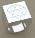 Anel Estrela de Davi Prata 950 Topo 20 mm x 20 mm Fechado fazemos com Letra
