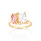 Anel eu e você banhado a ouro 18k com zircônia e cristal Cód. 5133391839 TAM 18