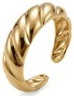 Anel Feminino Ajustável Croissant Regulável em Aço Banhado Ouro 18K