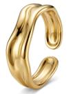 Anel Feminino Ajustável Orgânico Rústico Regulável em Aço Banhado Ouro 18K Anel Feminino Ajustável Orgânico Rústico Regulável em Aço Banhado Ouro 18K