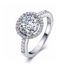 Anel Feminino Banhado A Ouro Branco Diamante Cz Compromisso