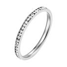 Anel Feminino De Aço Inoxidável Banhado a Ouro E Prata 2mm Com Zircônias Cúbicas Cravejadas - Joia