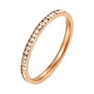 Anel Feminino De Aço Inoxidável Banhado a Ouro E Prata 2mm Com Zircônias Cúbicas Cravejadas - Joia