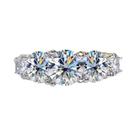 Anel Feminino De Moissanite 3.6CT Com 5 Pedras Brilhantes, Aliança De Casamento Em Prata Esterlina Anel Feminino De Moissanite 3.6CT Com 5 Pedras Brilhantes, Aliança De Casamento Em Prata Esterlina