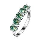 Anel Feminino De Moissanite Branco Dourado 4mm 1.5CT Cor D, Aliança De Casamento Em Prata Esterlina
