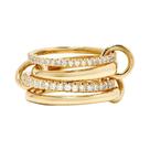 Anel Feminino De Prata Esterlina 925 Com Zircônia Entrelaçada Em Múltiplos Níveis, Joia Fina Para O