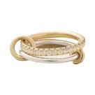 Anel Feminino De Prata Esterlina 925 Com Zircônia Entrelaçada Em Múltiplos Níveis, Joia Fina Para O