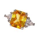 Anel Feminino De Zircônia Cúbica Amarela Para Casamento, Festa, Joia De Luxo Para Aniversário