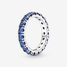 Anel Feminino em Prata 925 Legítima Eternity Azul