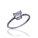 Anel Feminino Em Prata 925 Pedra Coração Pandorah Envelhecido