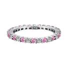 Anel Feminino Empilhável Liso De Prata Esterlina 925 Com Zircônia Completa De 1.4mm Joia Fina Da