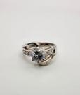 Anel Feminino Pincess Em Prata 925 Com Pedras Zircônios Prateado 18
