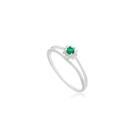 Anel Feminino Prata 925 Solitário Verde Joia de Formatura Elegante