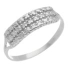 Anel Feminino Prata 950 Falsa Cravação Luxuoso Moderno