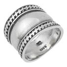 Anel Feminino Prata Indiano Bordas Tranças Moderno Elegante Anel Feminino Prata Indiano Bordas Tranças Moderno Elegante