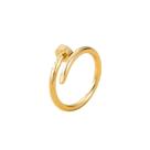 Anel feminino prego dourado aço inoxidável banhado ouro 18k semijoia de luxo