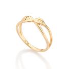 Anel feminino rommanel banhado ouro 18k corações 513581