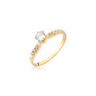 Anel Feminino solitário reforçado 6 garras 5mm OURO 18k A80