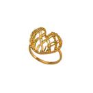 Anel Feminino Texturizado Macramê Coração Banhado a Ouro 18K - Semijoia -