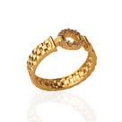 Anel fivela circular banhado a ouro 18k