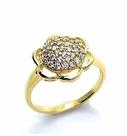 Anel Flor Cravejado Zirconias Banho Ouro 18k 1816