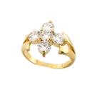 Anel Flor Cristal Banhado a Ouro Anel Flor Cristal Banhado a Ouro