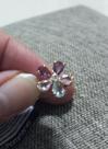 Anel Flor Folheado a ouro 18 k com Zirconias e Cristais Coloridos Tamanho 16 Cm
