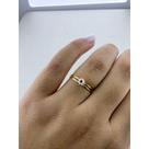 Anel Flor Ouro 18K com Zircônia Delicado Modelo Oco Leve Feminino