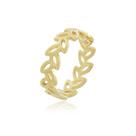 Anel folha banhado a ouro 18k
