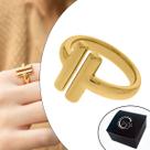 Anel Formato " T " Banhado a Ouro com Abertura - Medida Interna 18mm (Aro17)