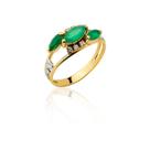 Anel Formatura 3 Pedras 3 Cursos Feminino Ouro 18k A52