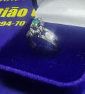Anel Formatura Aro Ouro 18 Kilates Cabeça Prata Pedras Zircônias Peso 1.90 Gramas