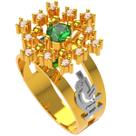 Anel formatura chuveiro biomedicina ouro 18k
