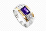 Anel Formatura Masculino Prata 925 com Aplique de Ouro 14k