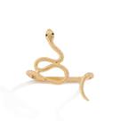 Anel Gold Snake com olhos verdes, ajustável e elegante