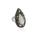 Anel Gota Madreperola Feminino Prata 925 Anel Gota Madreperola Feminino Prata 925