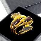 Anel Gotas De Pedra Cristal Ramos Banho De Ouro 18k 1415 Anel Gotas De Pedra Cristal Ramos Banho De Ouro 18k 1415