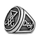 Anel Gótico Masculino Satanás Lúcifer Em Aço Inoxidável Joia De Personalidade Wicca Para