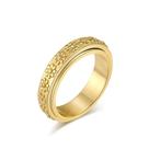 Anel IFUAQZ Women's Anxiety em aço inoxidável dourado tamanho 10