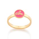 Anel infantil banhado a ouro ROSA 512489 Rommanel Cor:ROSATamanho:12