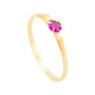 Anel Infantil com Zircônia Rubi 3MM em Ouro 18K - AU13426 Anel Infantil com Zircônia Rubi 3MM em Ouro 18K - AU13426