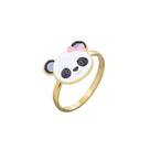 Anel Infantil Panda Resinado Folheado a Ouro Anel Infantil Panda Resinado Folheado a Ouro