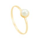 Anel Infantil Rococó com Pérola 3,5MM em Ouro 18K - AU13430